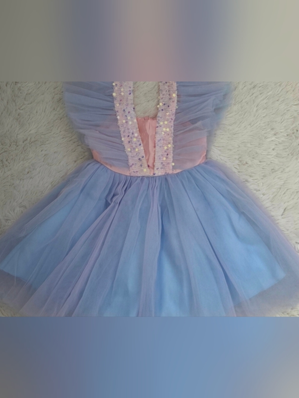 Amazon Essentials Girls Pink and Lavender Tulle Party Dress